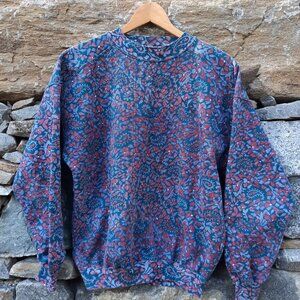 Northern Reflections Paisley Print Crewneck Sweatshirt - Size Small